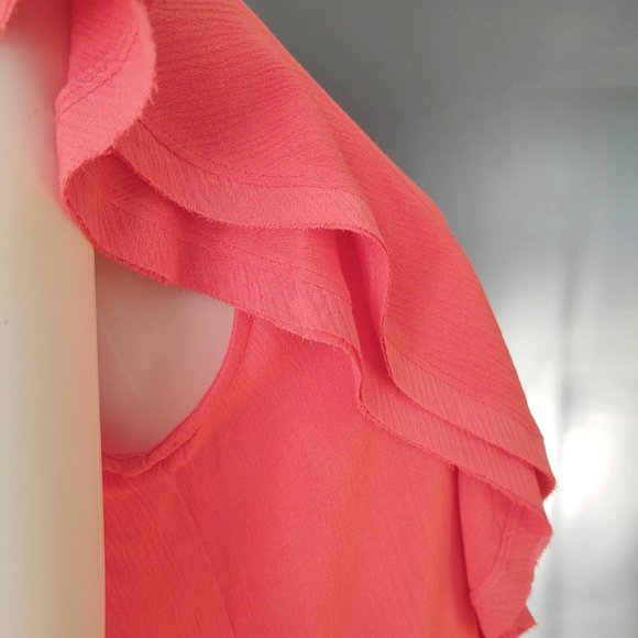 Ruffle detail w/peplum hem cap sleeve blouse - Picture 6 of 16